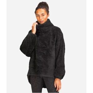 Lululemon Jacket Womens 2 Black Warm High Collar Sherpa Fuzzy Pullover